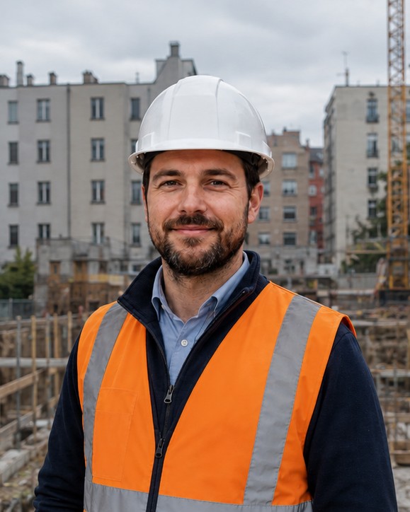 Bausafe Sicherheits- und Gesundheitsschutzkoordinator vor Ort auf der Baustelle