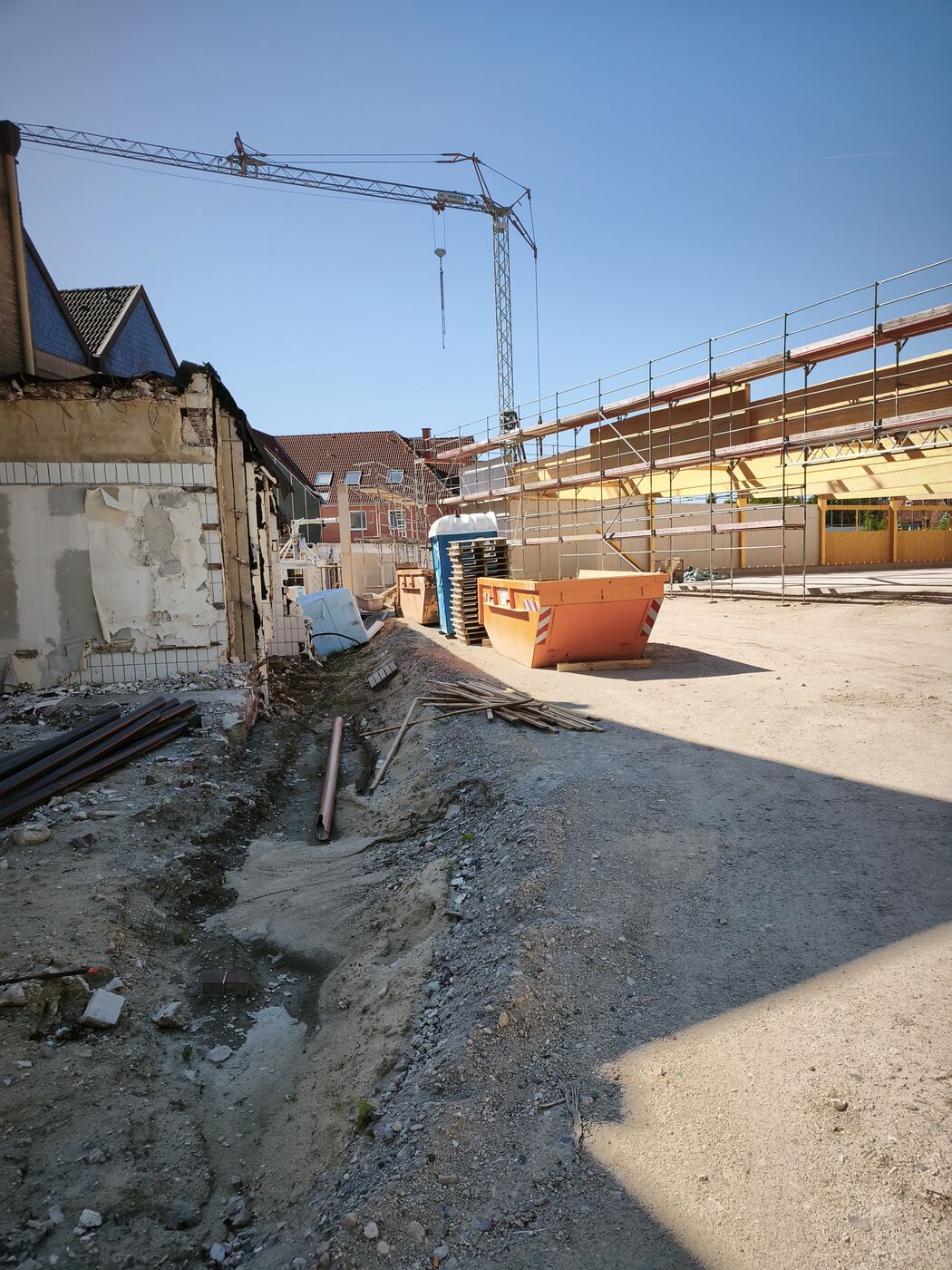 Rohbau mit Kran ALDI-Markt Celle